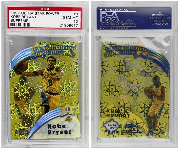Kobe Bryant 1997-98 Ultra Star Power Supreme Card #3 -- PSA Graded Perfect 10